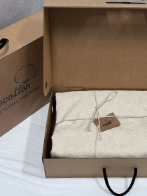 Покрывало Pique хлопковое Natural в крафтовой подарочной коробке Ecotton модель 24532 Фото