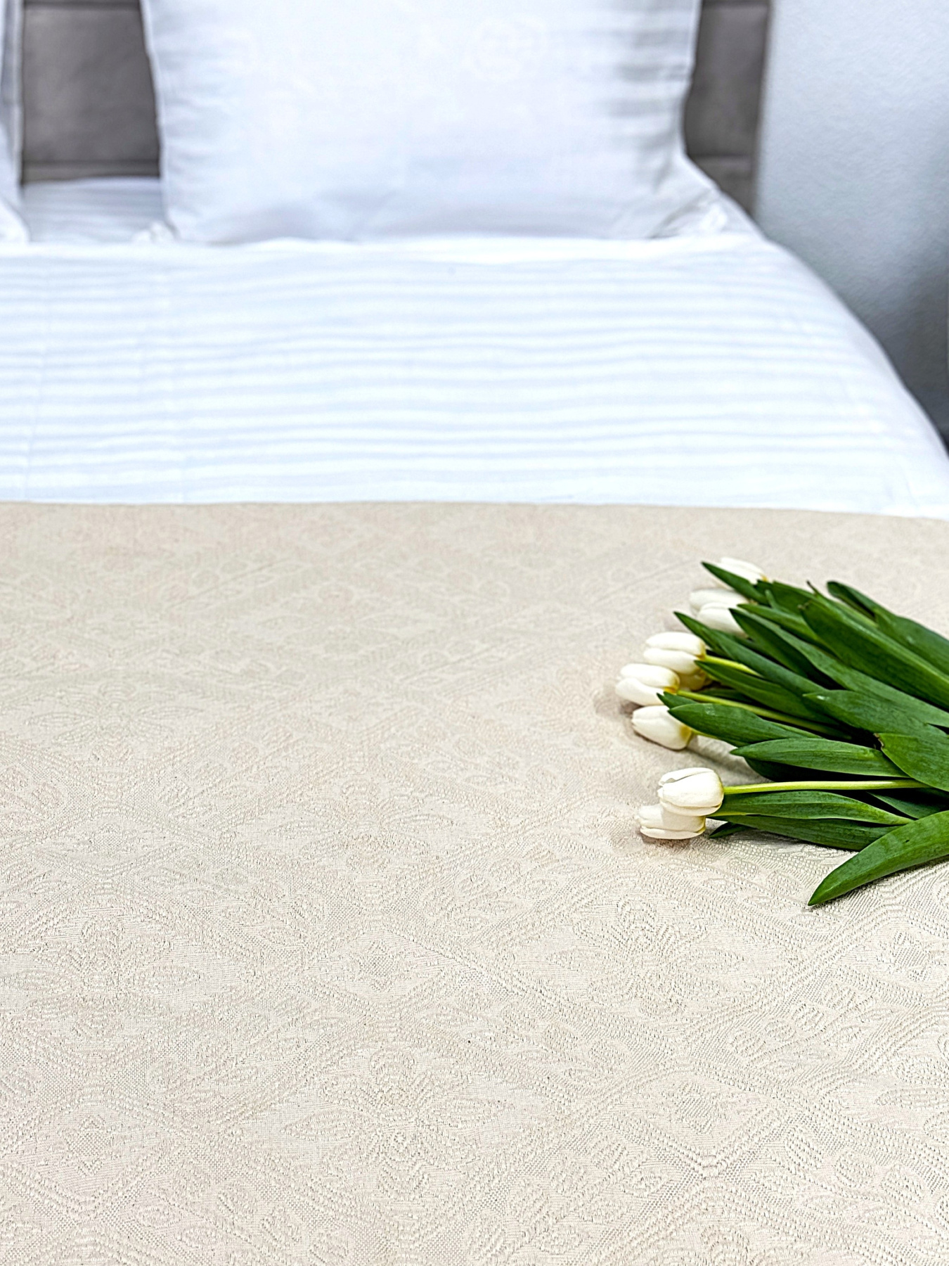 Покривало Pique бавовняне Natural в крафтовій подарунковій коробці Ecotton модель 24532 Фото