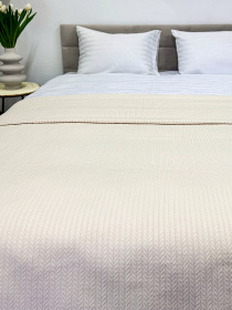 Покрывало Pique хлопковое Beige в крафтовой подарочной коробке Ecotton модель 24539 Фото