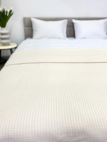 Покрывало Pique хлопковое Beige в крафтовой подарочной коробке Ecotton модель 24539 Фото