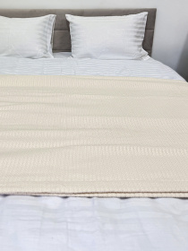 Покрывало Pique хлопковое Beige в крафтовой подарочной коробке Ecotton модель 24539 Фото