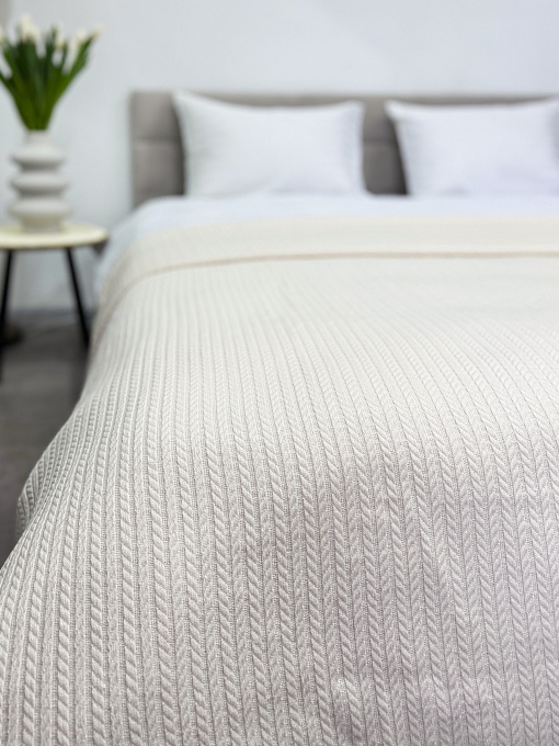 Покрывало Pique хлопковое Beige в крафтовой подарочной коробке Ecotton модель 24539 Фото