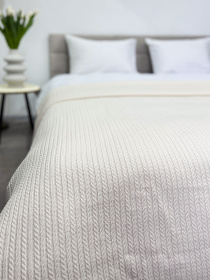 Покрывало Pique хлопковое Beige в крафтовой подарочной коробке Ecotton модель 24539 Фото