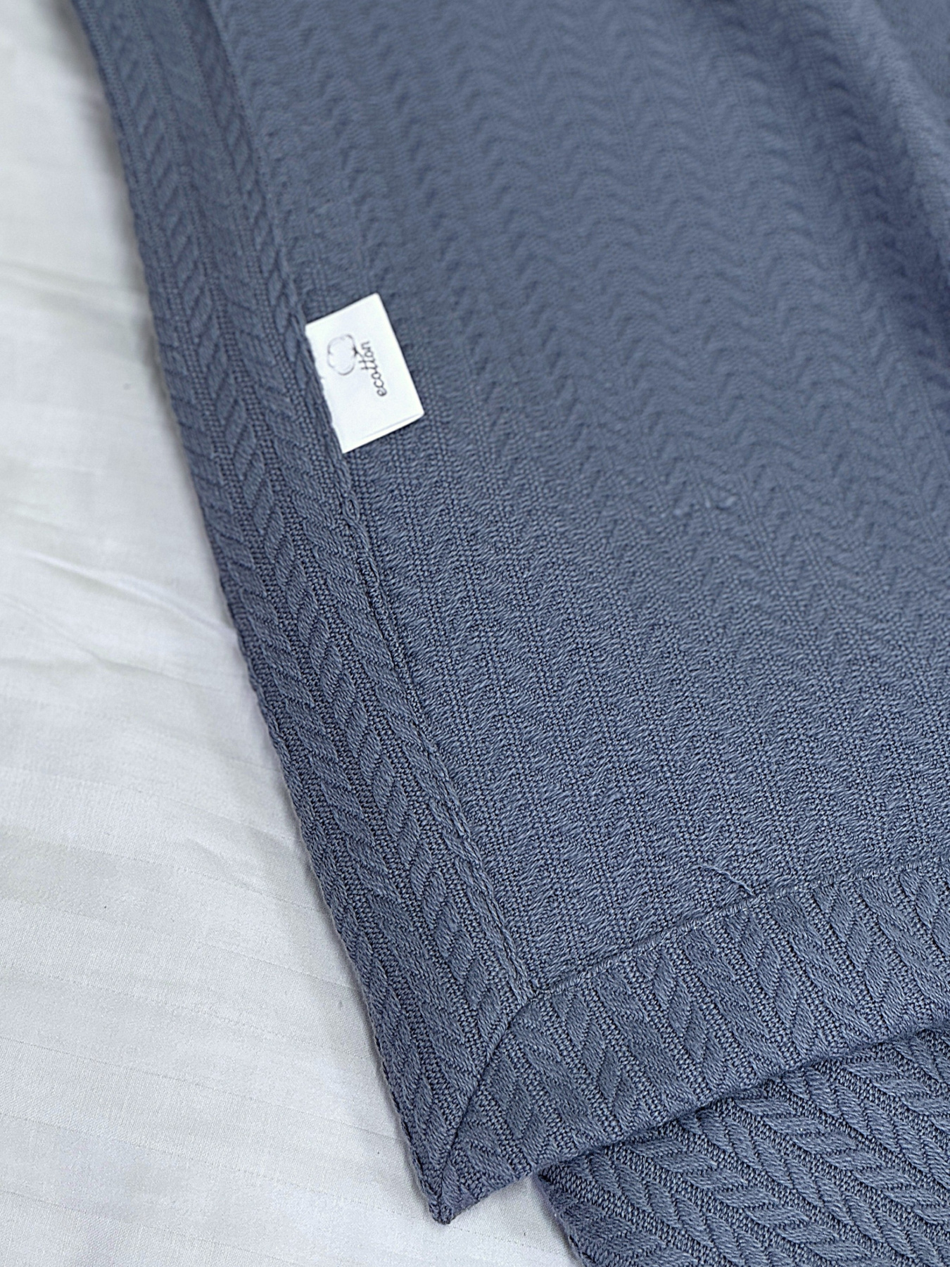 Покрывало Pique хлопковое Grey в крафтовой подарочной коробке Ecotton модель 24540 Фото