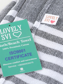 Полотенце пештемаль хлопковое для ванной, отелей, SPA, саун, бани - XХL  Grey Stripes Lovely Svi  модель 5032025 Фото