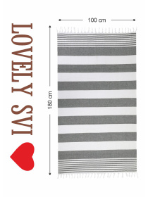 Полотенце пештемаль хлопковое для ванной, отелей, SPA, саун, бани - XХL  Grey Stripes Lovely Svi  модель 5032025 Фото