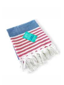 Полотенце пештемаль хлопковое для ванной, отелей, SPA, саун, бани - XХL Blue/Red Stripes Lovely Svi  модель 1032025 Фото