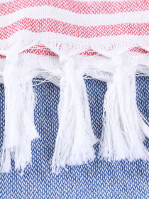 Полотенце пештемаль хлопковое для ванной, отелей, SPA, саун, бани - XХL Blue/Red Stripes Lovely Svi  модель 1032025 Фото