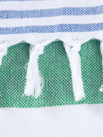 Полотенце пештемаль хлопковое для ванной, отелей, SPA, саун, бани - XХL  Green/Blue Stripes Lovely Svi  модель 6032025 Фото