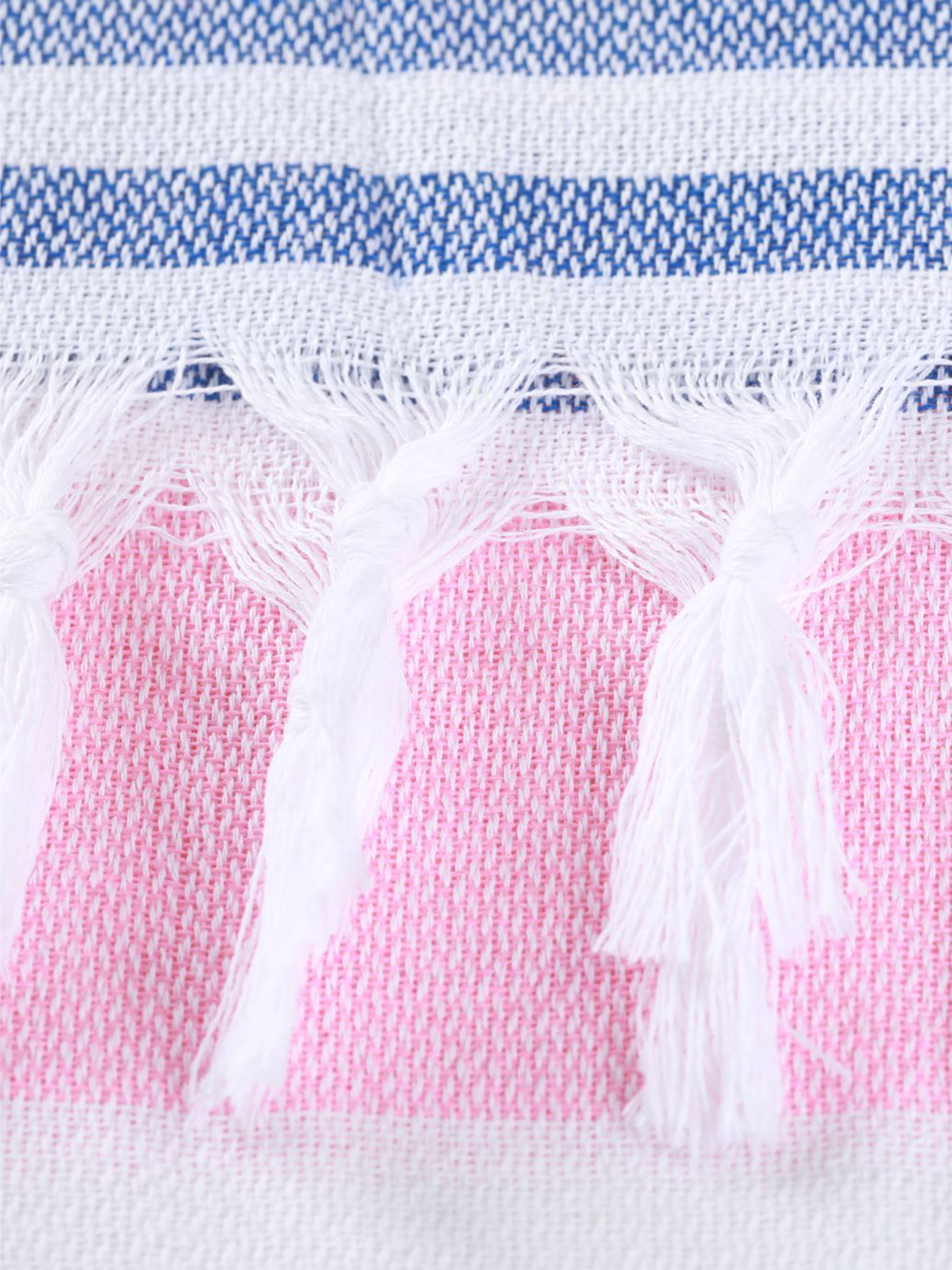 Полотенце пештемаль хлопковое для ванной, отелей, SPA, саун, бани - XХL Pink/Blue Stripes Lovely Svi  модель 7032025 Фото