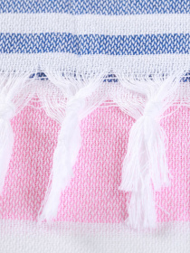 Полотенце пештемаль хлопковое для ванной, отелей, SPA, саун, бани - XХL Pink/Blue Stripes Lovely Svi  модель 7032025 Фото