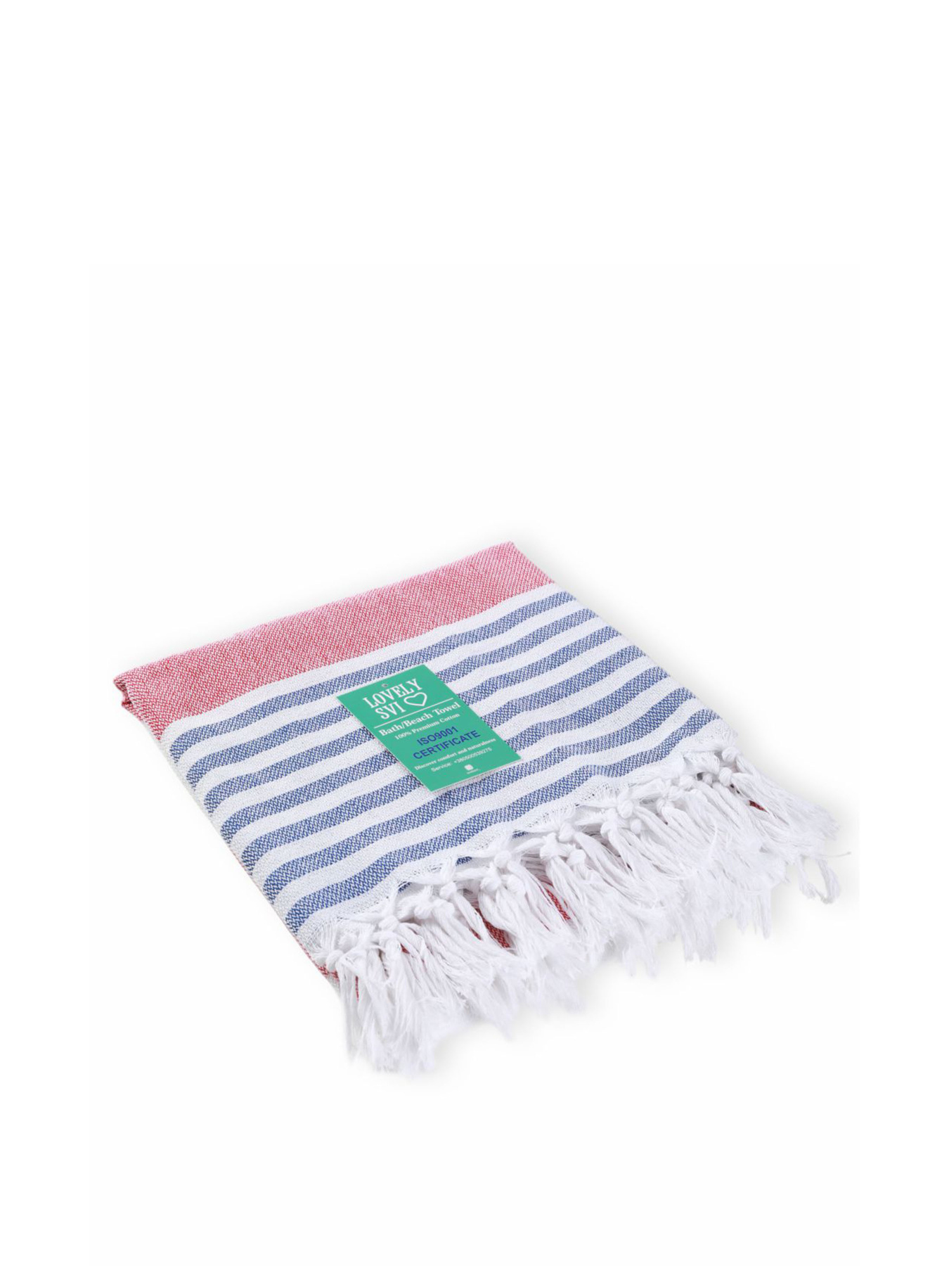 Полотенце пештемаль хлопковое для ванной, отелей, SPA, саун, бани - XХL Red/Blue Stripes Lovely Svi  модель 9032025 Фото