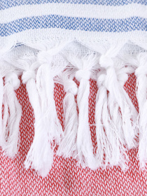 Полотенце пештемаль хлопковое для ванной, отелей, SPA, саун, бани - XХL Red/Blue Stripes Lovely Svi  модель 9032025 Фото