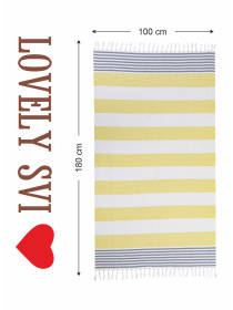 Полотенце пештемаль хлопковое для ванной, отелей, SPA, саун, бани - XХL Red/Blue Stripes Lovely Svi  модель 8032025 Фото