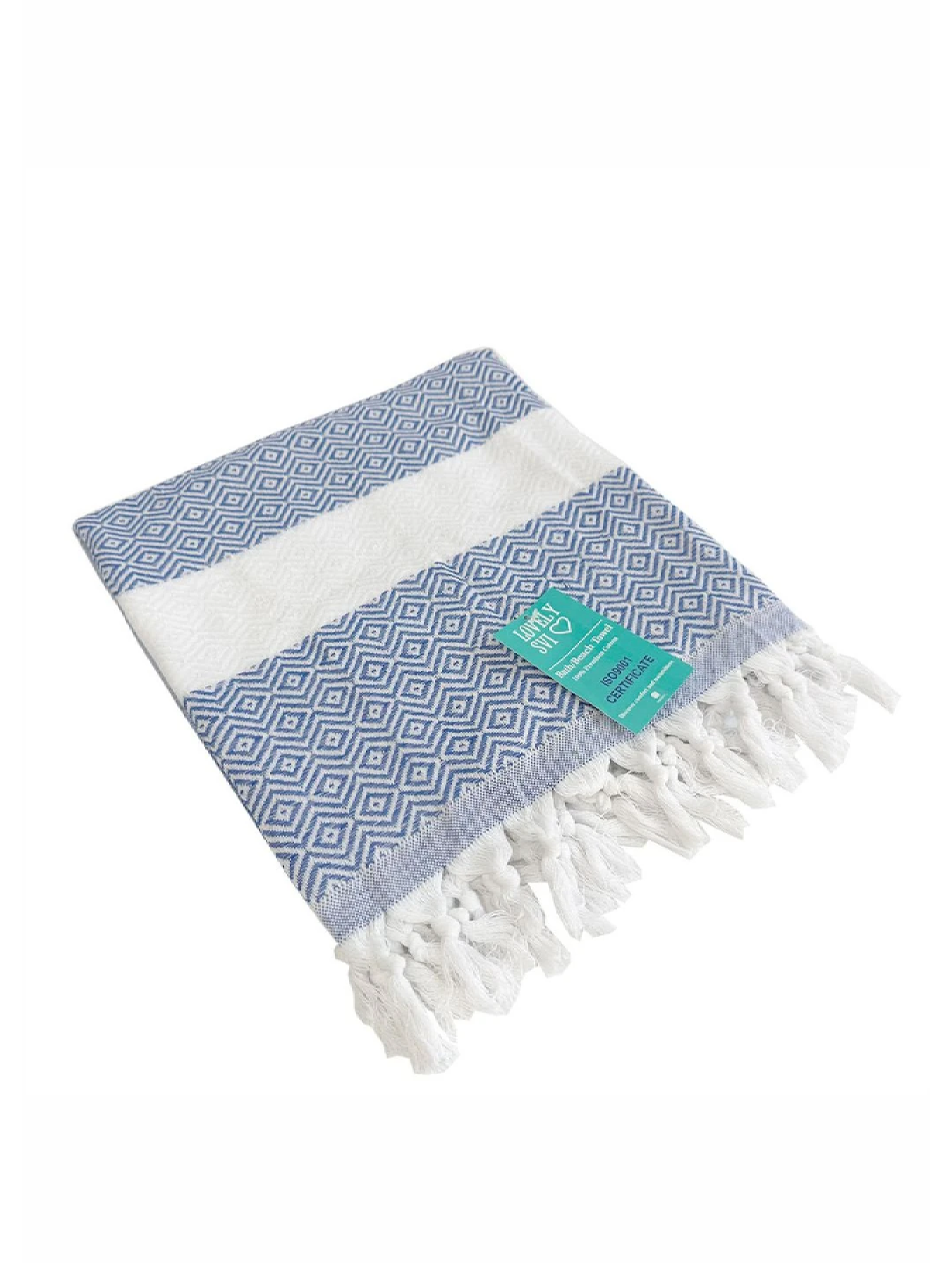 Полотенце пештемаль хлопковое для ванной, отелей, SPA, саун, бани - XХL Синий Lovely Svi  модель 6042023 Фото