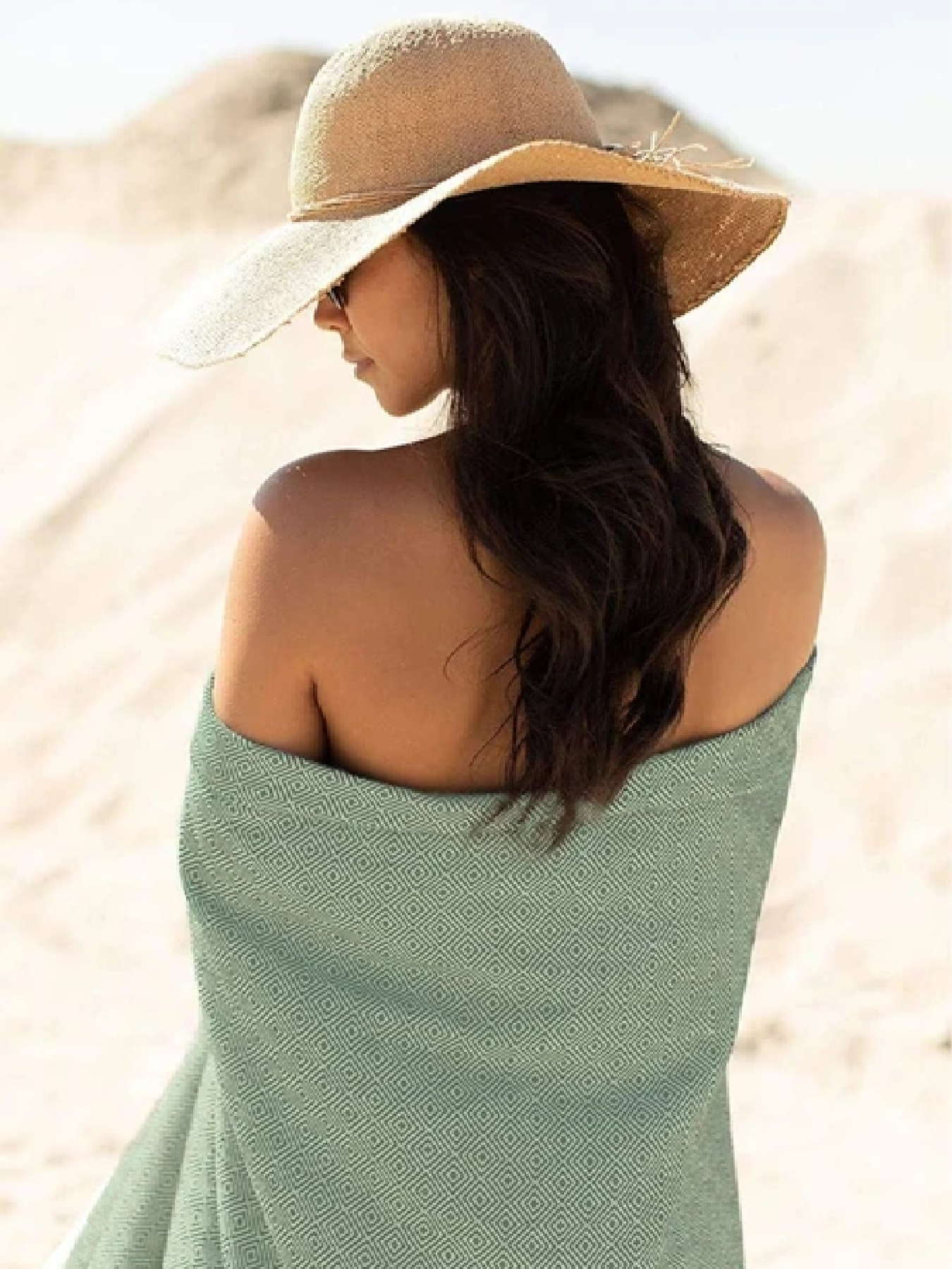 Полотенце пештемаль хлопковое для ванной, отелей, SPA, саун, бани - XХL Зеленый Lovely Svi  модель 4042023 Фото