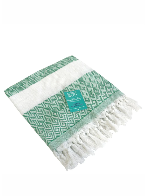 Рушник пештемаль бавовняний для ванної, басейну, пляжа, хамам, spa, саун - XХL Зелений Lovely Svi  модель 4042023 Фото