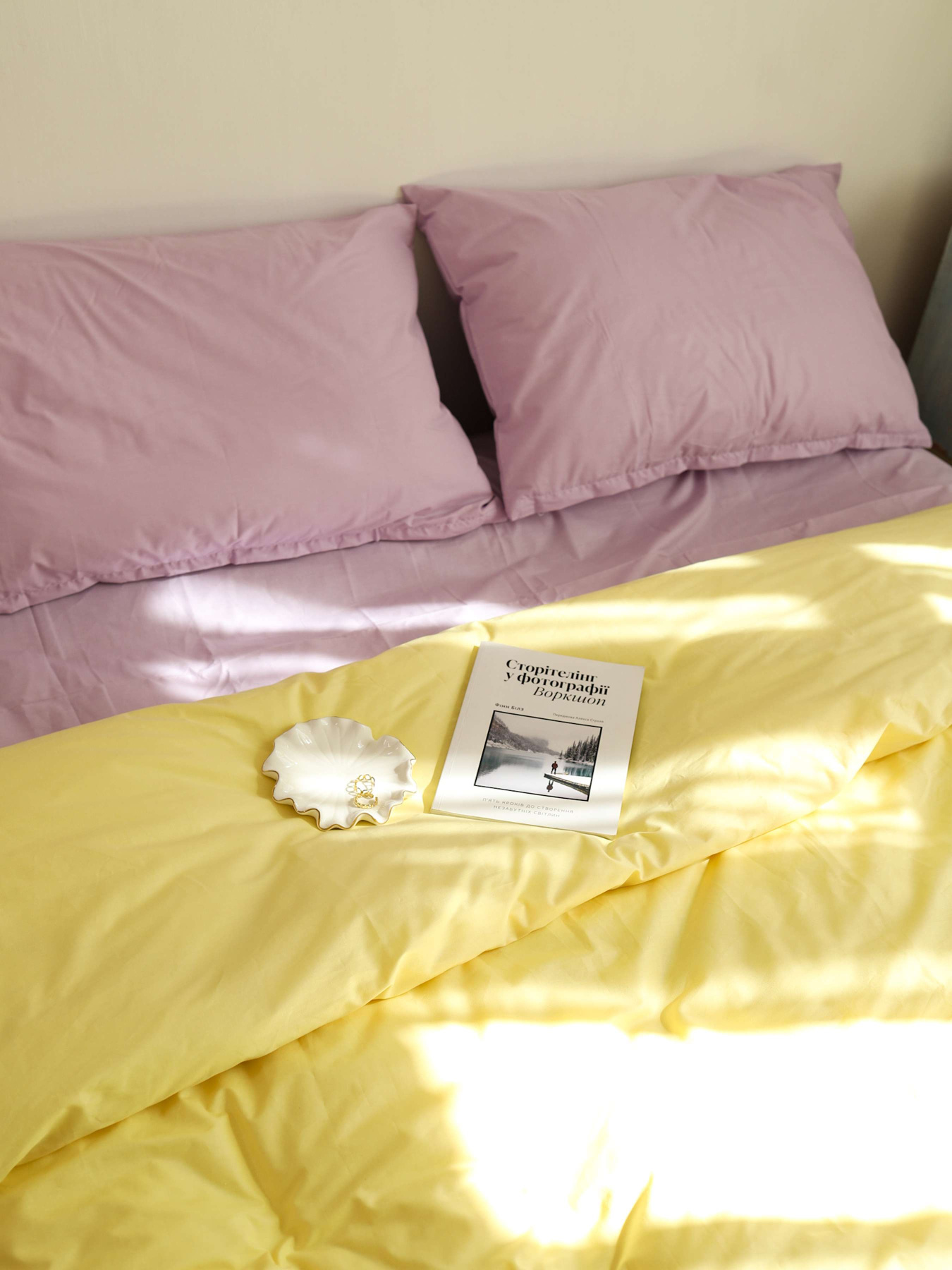 Комплект постельного белья из ткани ранфорс фиалковый+лимонный BedclozZzes модель 12123 Фото