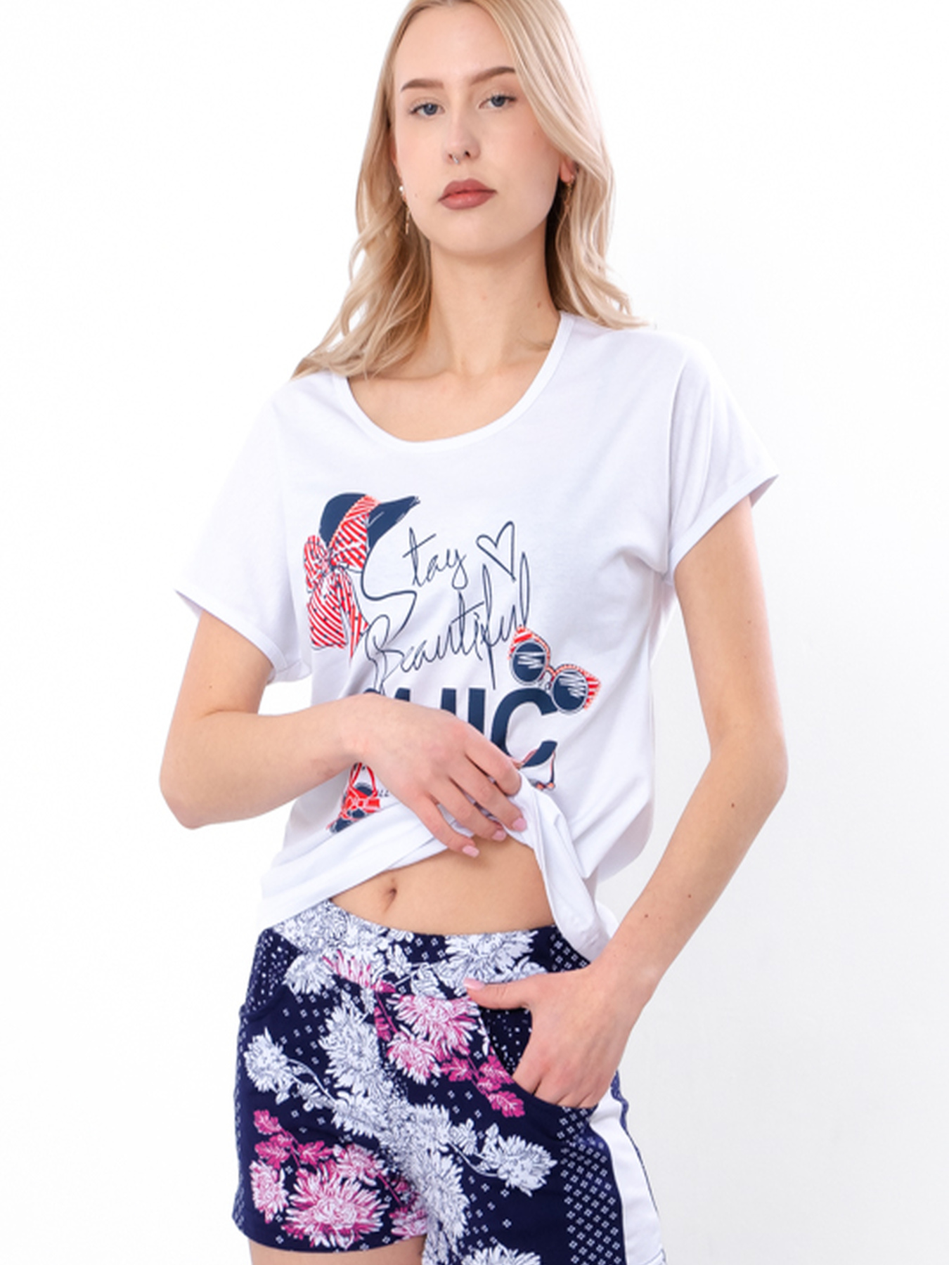 Піжама Носи своє модель 8072-002-33-hrizantema-chornilxno-sinj Фото