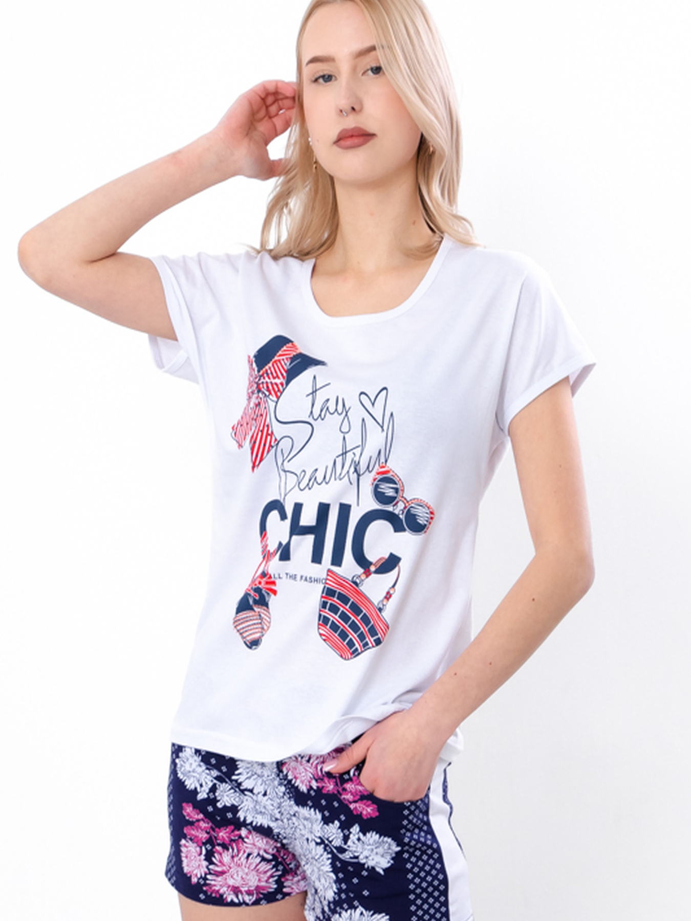 Піжама Носи своє модель 8072-002-33-hrizantema-chornilxno-sinj Фото