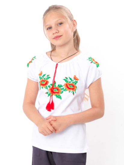 Вишиванка для дівчинки з коротким рукавом, Молочний Носи Своє (6111-038-22) модель 6111-038-22-maki-gladx - фото