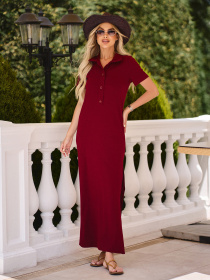 Платье макси ISSA Plus модель 14756_бордовый Фото
