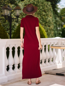 Платье макси ISSA Plus модель 14756_бордовый Фото