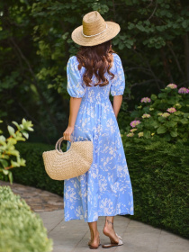 Платье миди ISSA Plus модель SA-635_голубой Фото