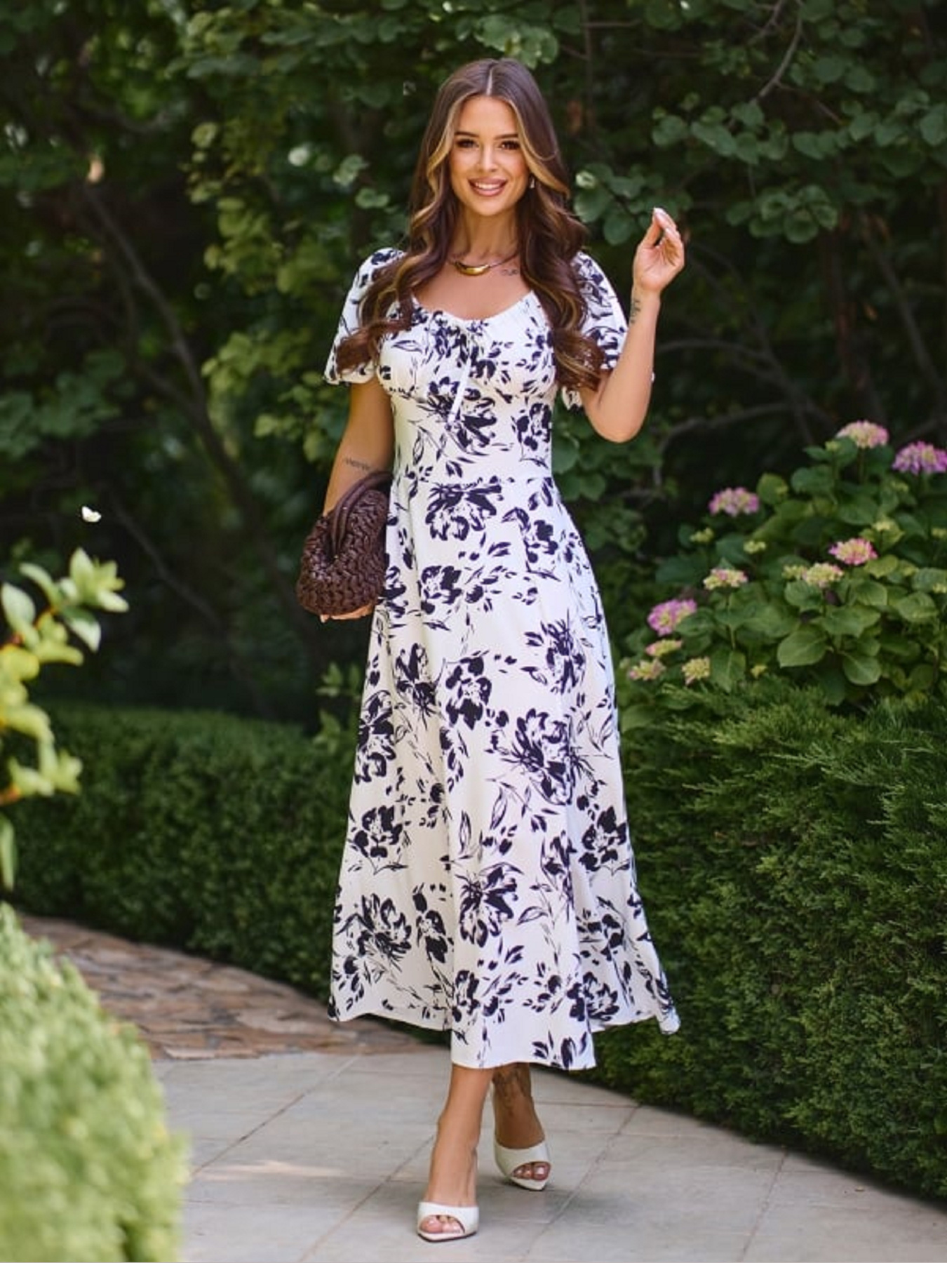 Платье миди ISSA Plus модель SA-635_белый Фото