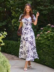 Платье миди ISSA Plus модель SA-635_белый Фото