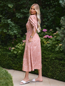 Сукня міді ISSA Plus модель SA-638_бежевый Фото