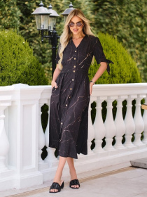 Сукня міді ISSA Plus модель SA-638_черный Фото