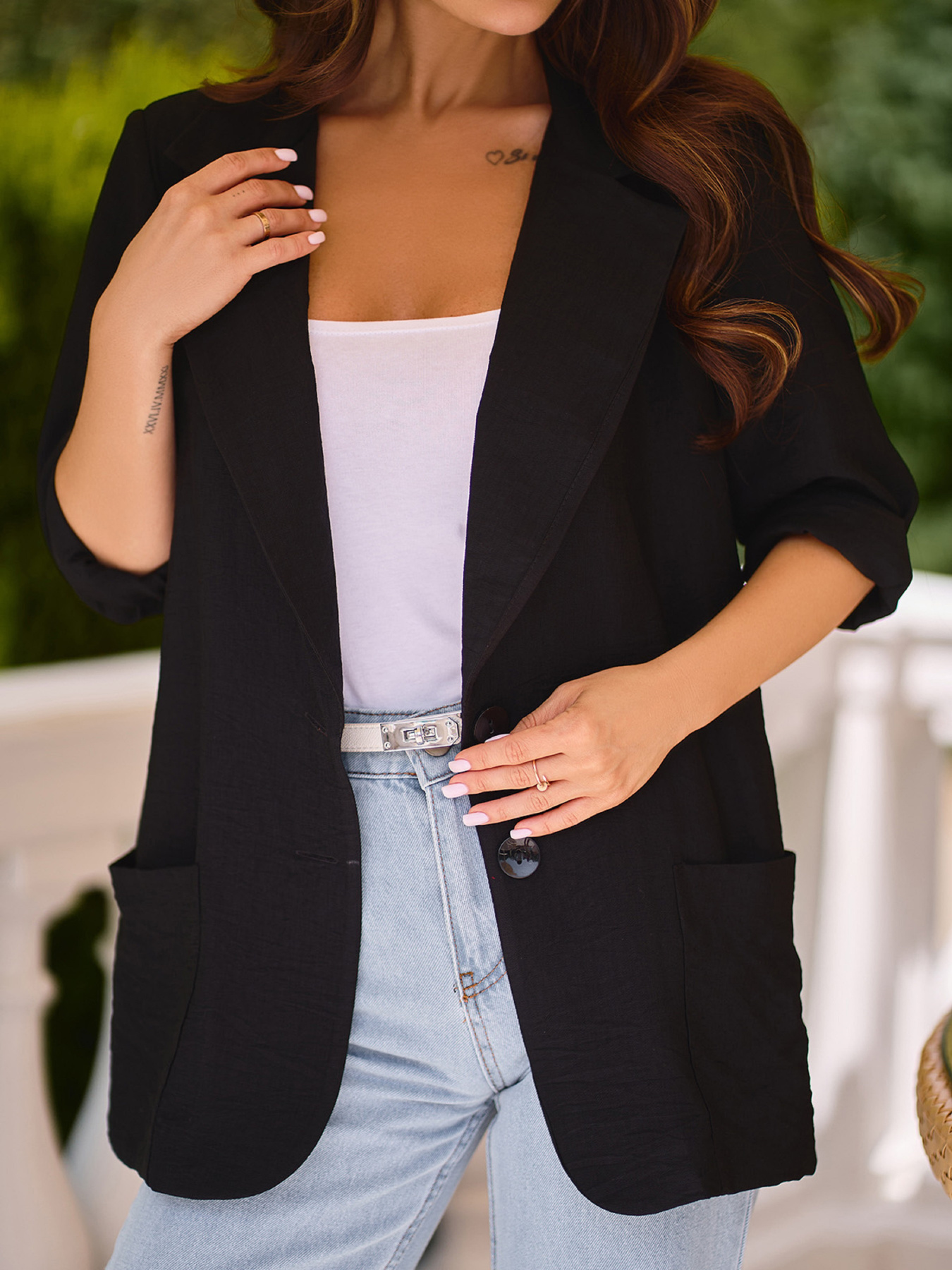 Піджак ISSA Plus модель 15228_черный Фото