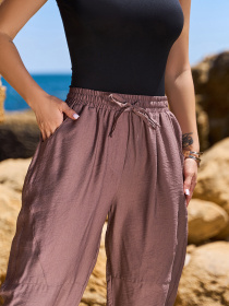 Брюки повседневные ISSA Plus модель 15238_коричневый Фото