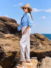 Брюки повседневные ISSA Plus модель 15238_молочный Фото