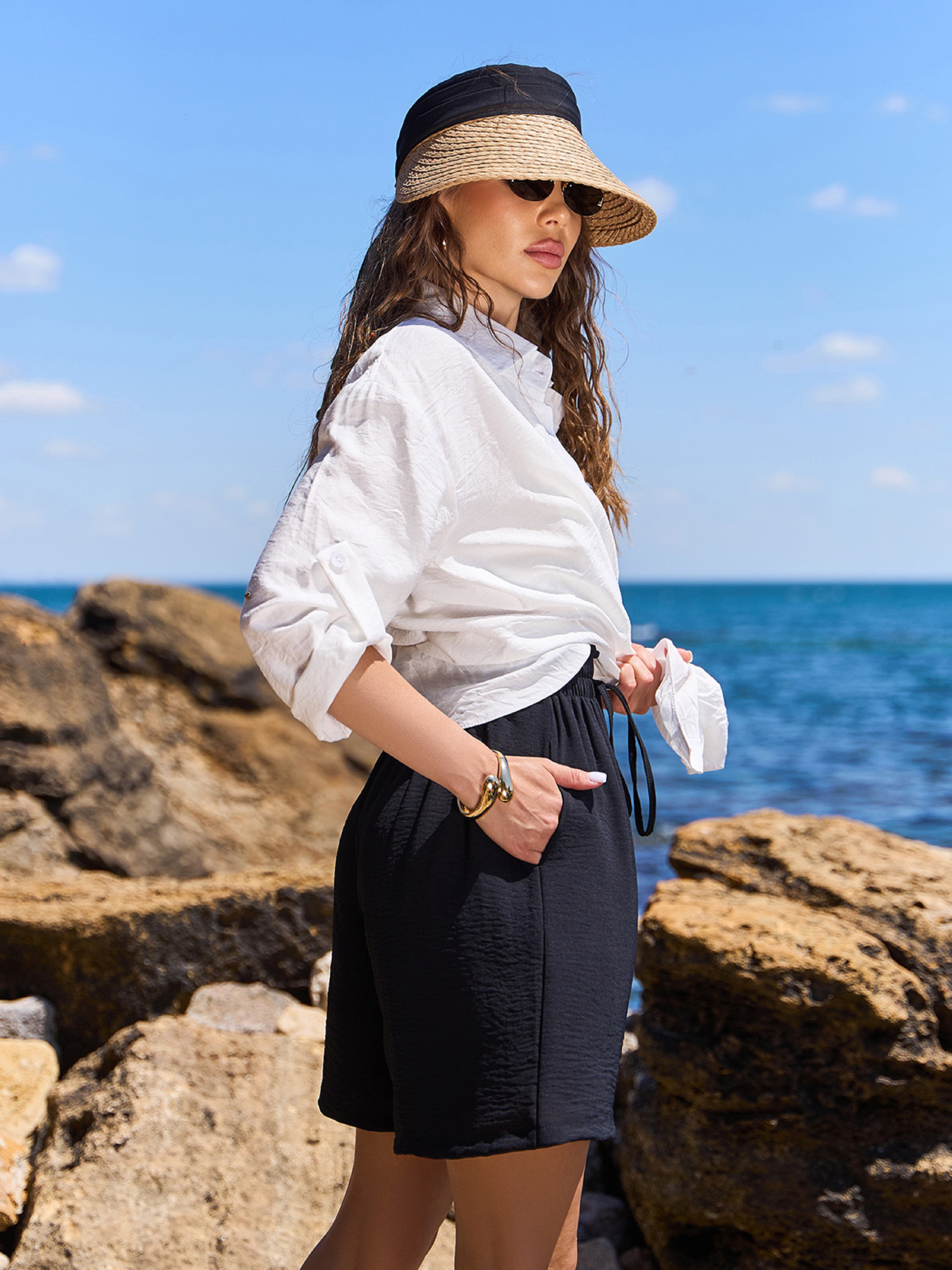 Повседневные шорты ISSA Plus модель 15240_черный Фото