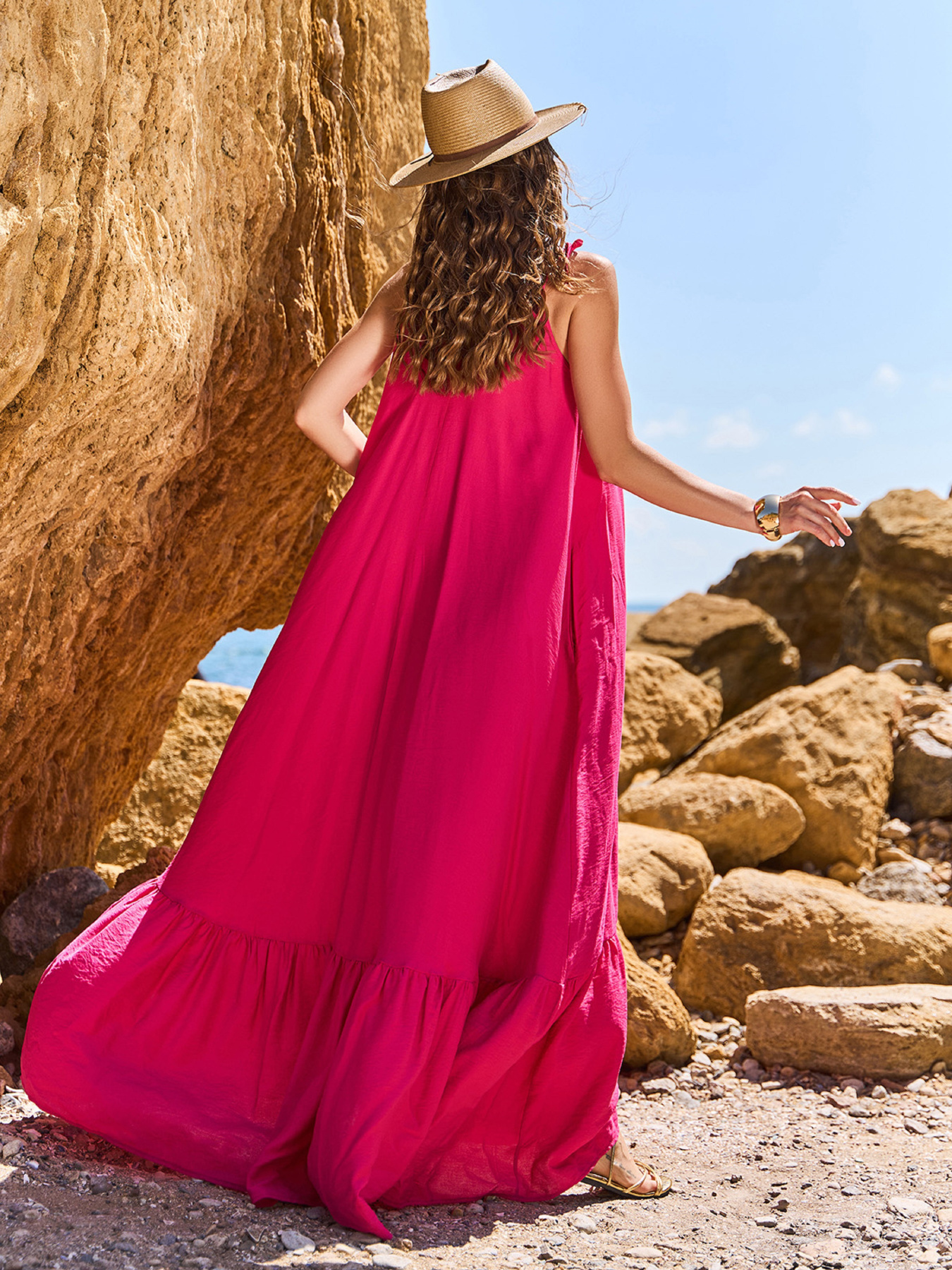 Сарафан ISSA Plus модель 15241_малиновый Фото