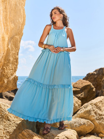 Сукня максі ISSA Plus модель 15243_голубой Сукня максі ISSA Plus модель 15243_голубой Фото