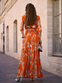 Платье макси ISSA Plus модель 15242_оранжевый Фото