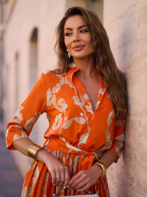 Платье макси ISSA Plus модель 15242_оранжевый Фото