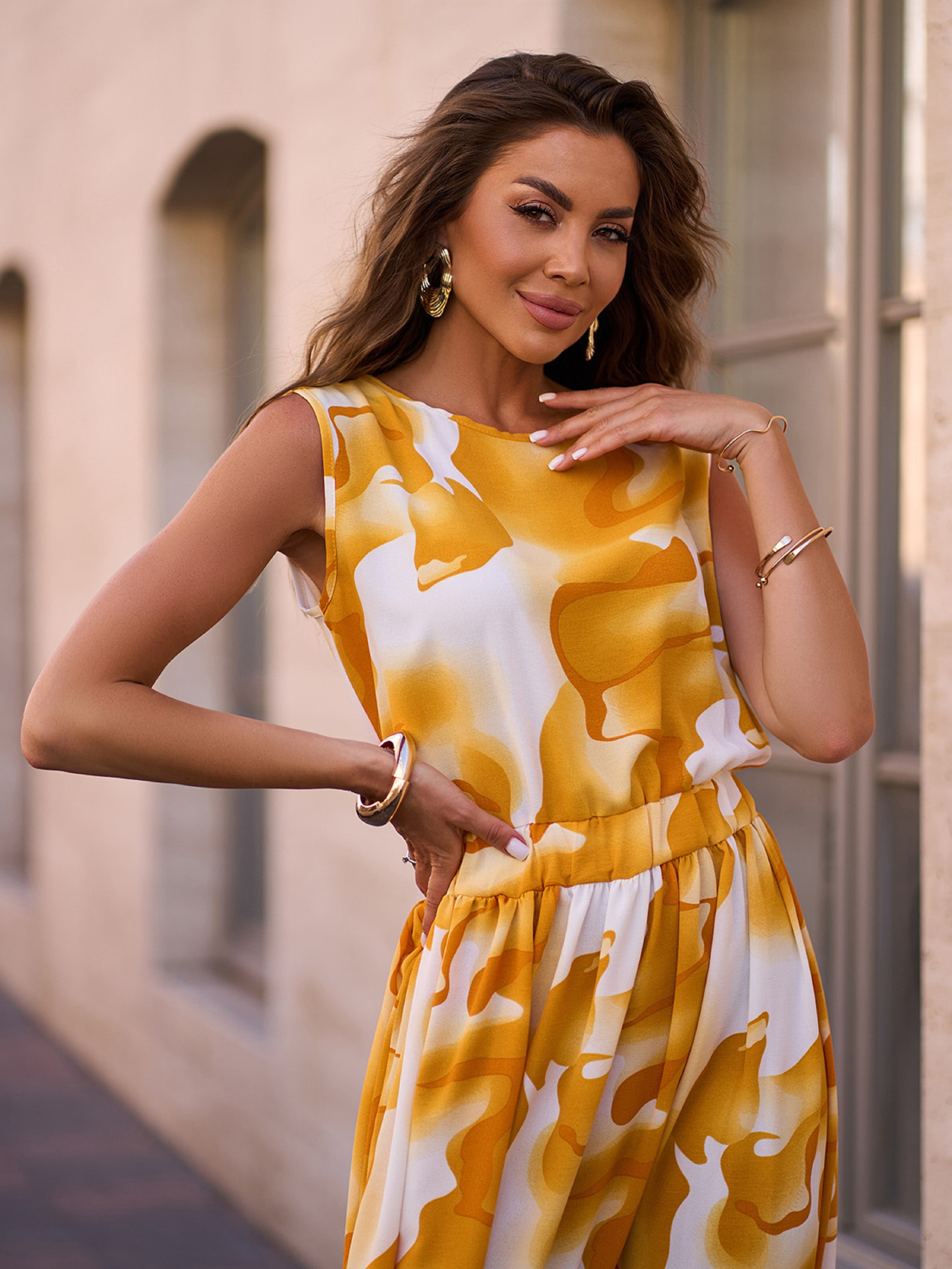 Сарафан ISSA Plus модель 15249_желтый Фото