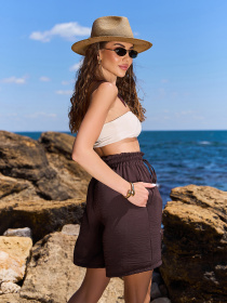 Шорти ISSA Plus модель 15240_темно_коричневый Фото