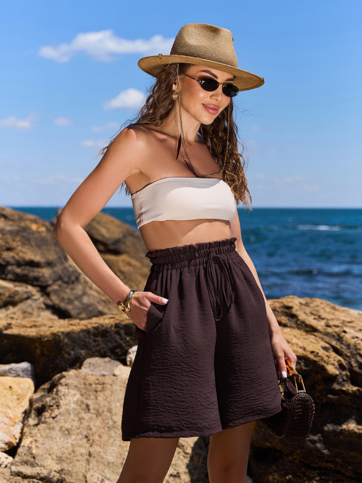 Шорти ISSA Plus модель 15240_темно_коричневый Фото