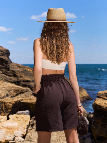 Повседневные шорты ISSA Plus модель 15240_темно_коричневый Фото