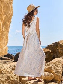 Сукня максі ISSA Plus модель 15245_белый_голубой Фото