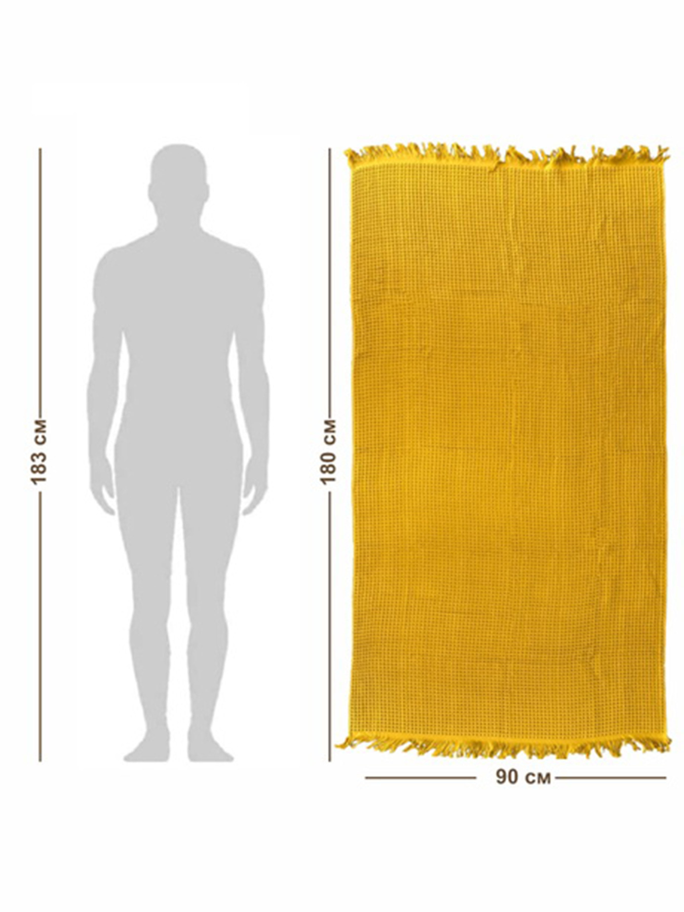 Вафельний рушник - бавовна-  для ванної, готелів, спа - XXL - Жовтий Lovely Svi  модель 402437 Фото