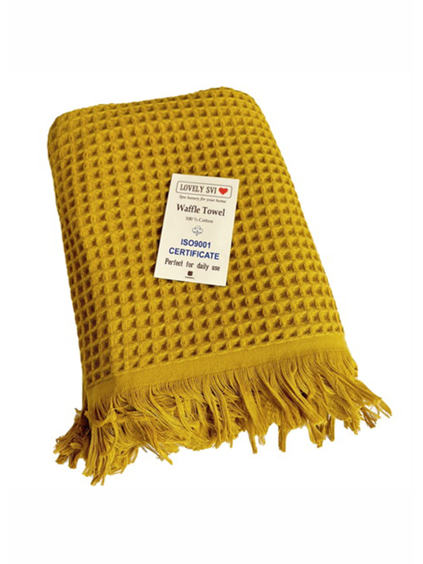 Вафельное полотенце - хлопок - для ванной, отелей, спа - XXL -Желтый Lovely Svi модель 402437 Вафельное полотенце - хлопок - для ванной, отелей, спа - XXL -Желтый Lovely Svi модель 402437 Фото