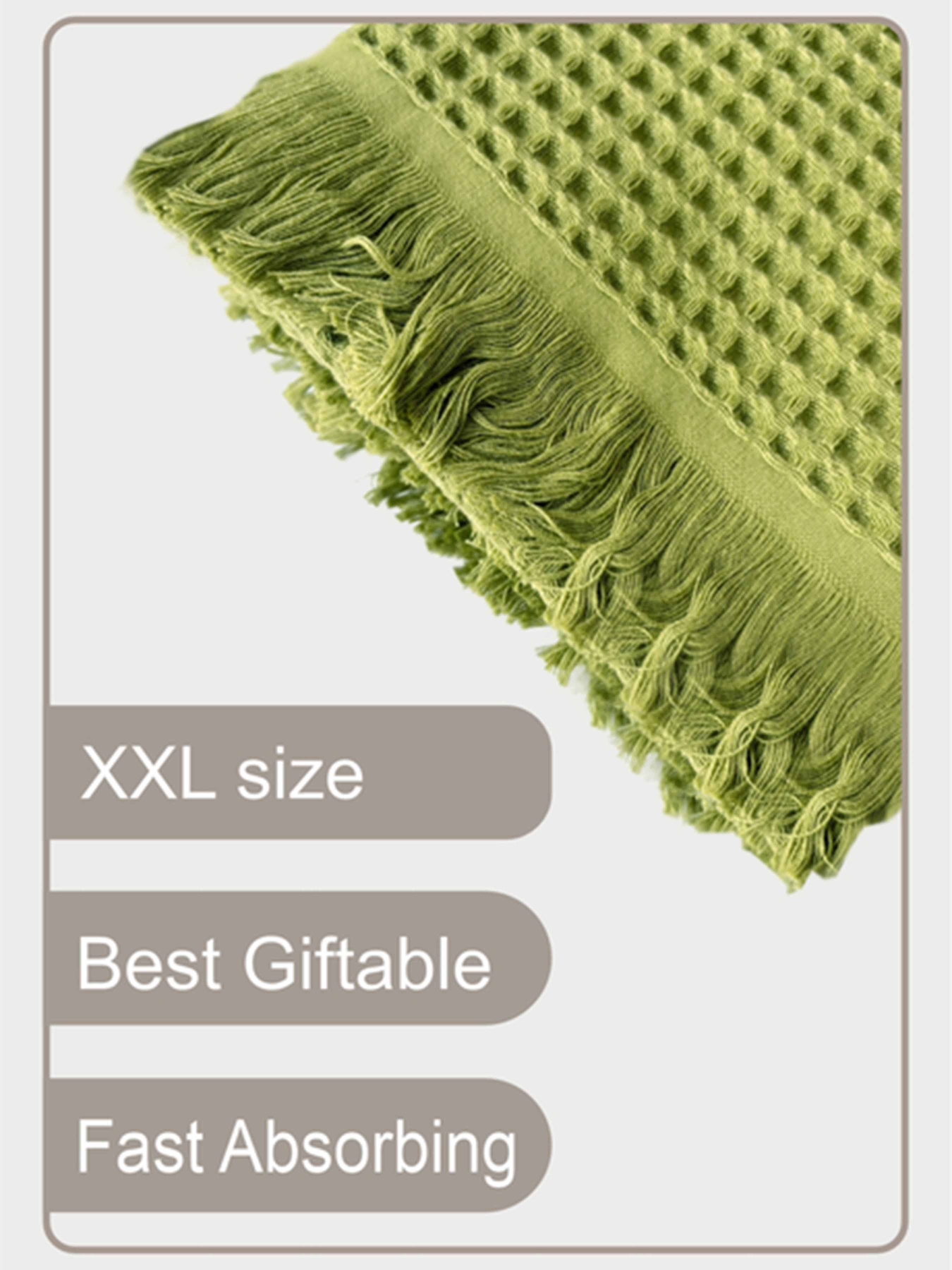Вафельное полотенце - хлопок - для ванной, отелей, спа - XXL -Зеленый Lovely Svi  модель 402443 Фото