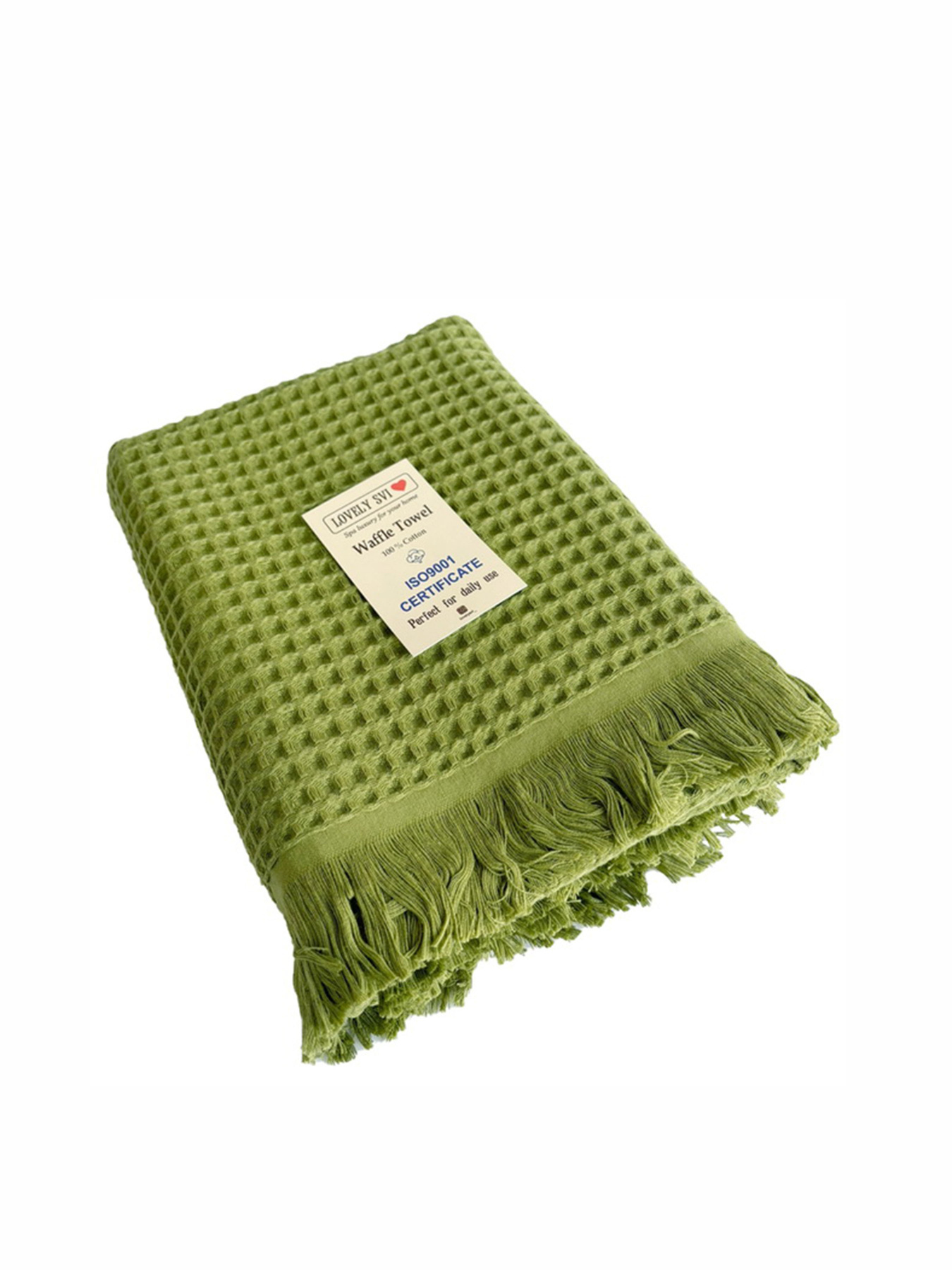 Вафельное полотенце - хлопок - для ванной, отелей, спа - XXL -Зеленый Lovely Svi  модель 402443 Фото