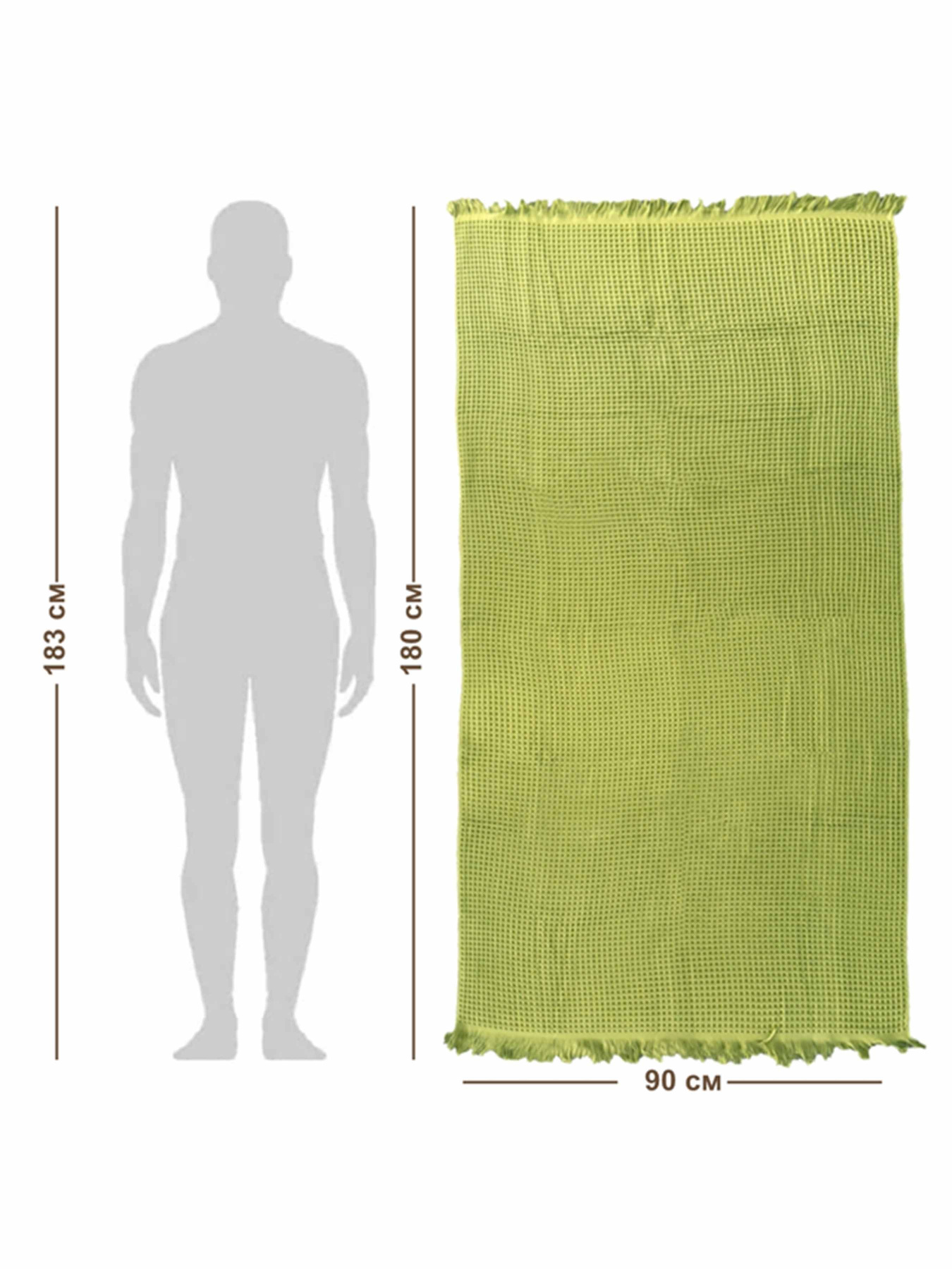 Вафельний рушник - бавовна-  для ванної, готелів, спа - XXL - Зелений Lovely Svi  модель 402443 Фото